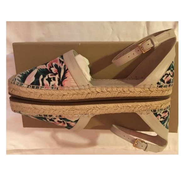 NIB Burberry Floral Abbingdon Espadrilles Flats - Picture 4 of 8